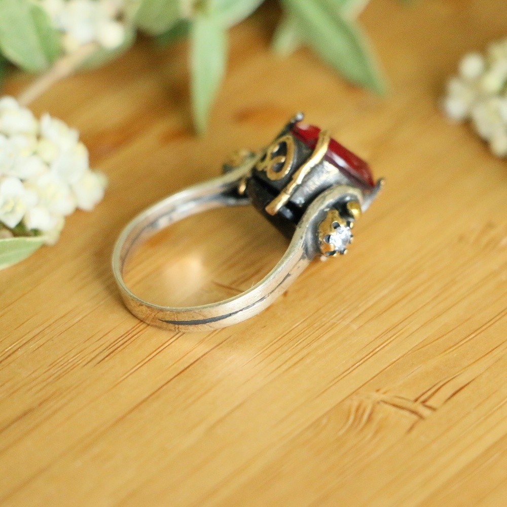 925 Sterling Silver Sapphire/Ruby  Reverse - Picture 2 of 8